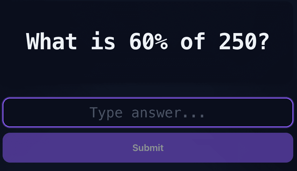 Math Blitz gameplay on MindLoop