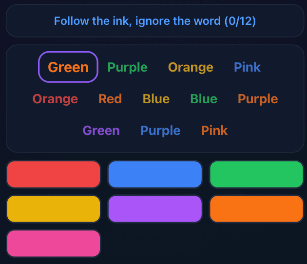 Stroop Color Challenge