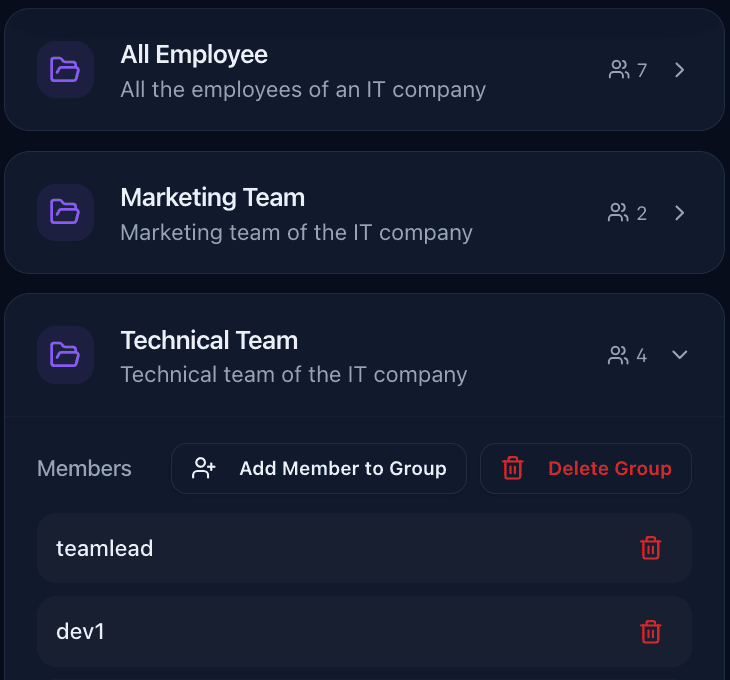 Create groups, teams, classes, or sections